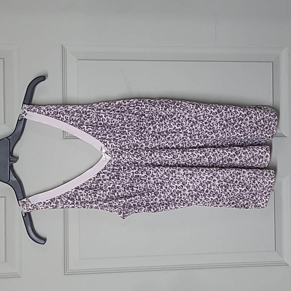 Elita Animal Print/Peach V-neck Tank Top Tiny Bow on the Front XL Made In Canada